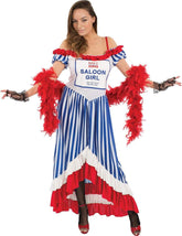 Saloon Girl Fancy Dress Adult Costume - Small