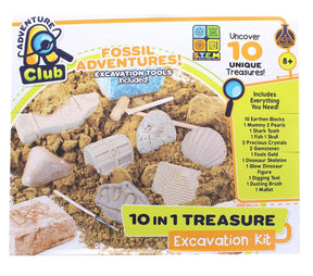 Fossil Adventures 10-in-1 Treasure Excavation Kit