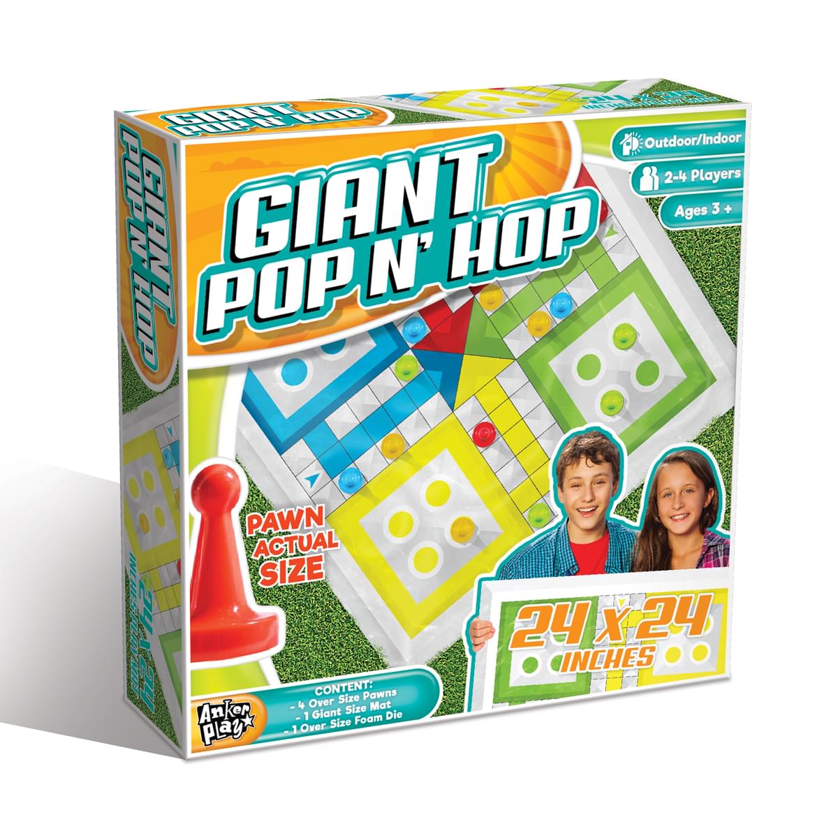 Giant Pop N Hop Indoor/Outdoor Game | 24x24 Inch Mat
