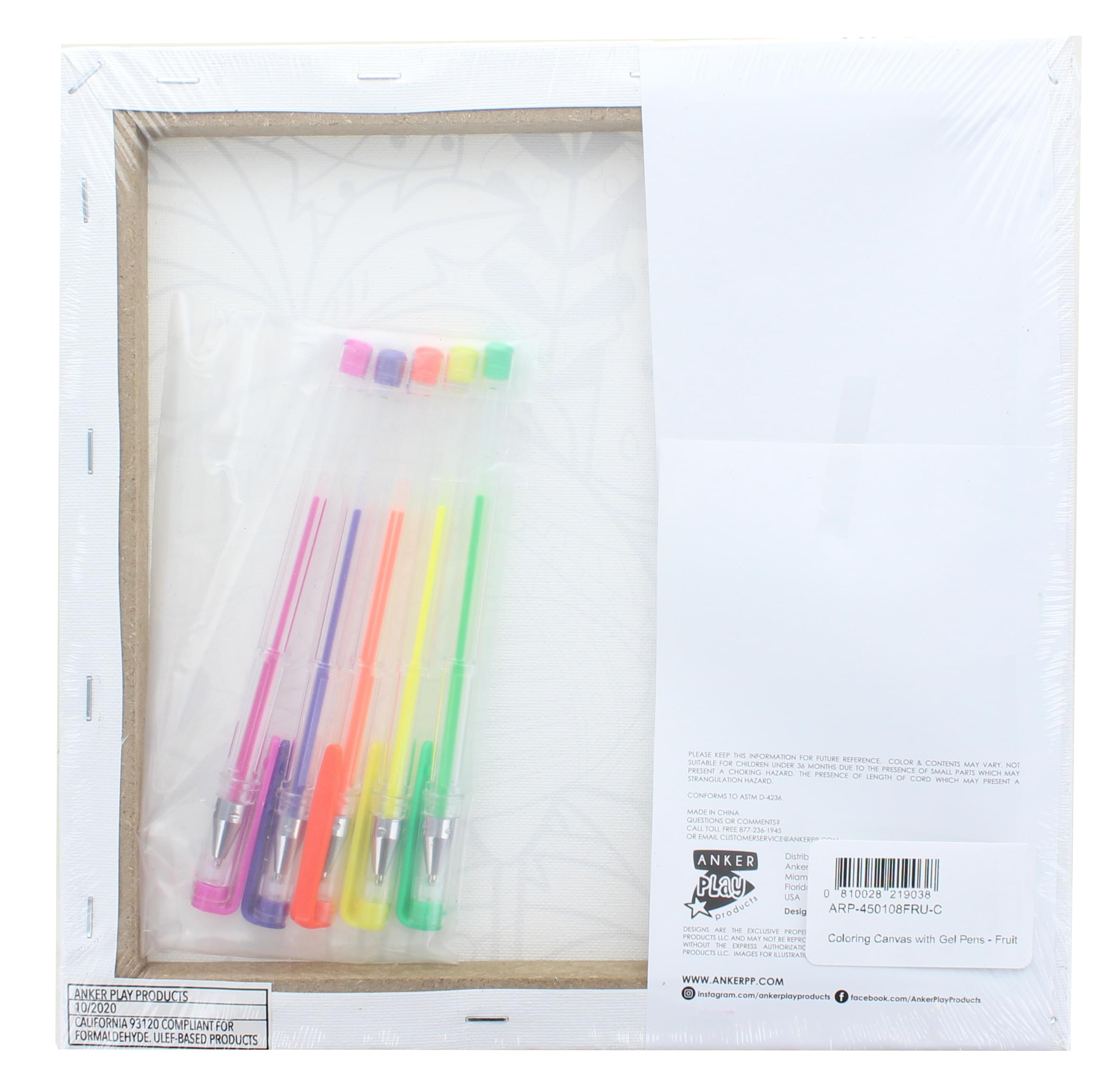 Coloring Canvas with Gel Pens | Fruit