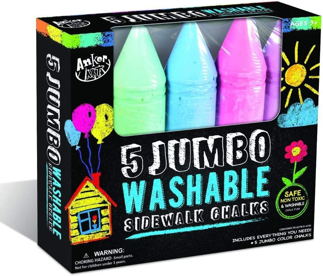 Jumbo Washable Sidewalk Chalk | 5 Pack