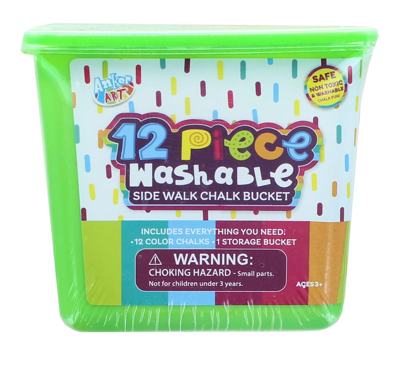 12 Piece Washable Sidewalk Chalk Tub | Green