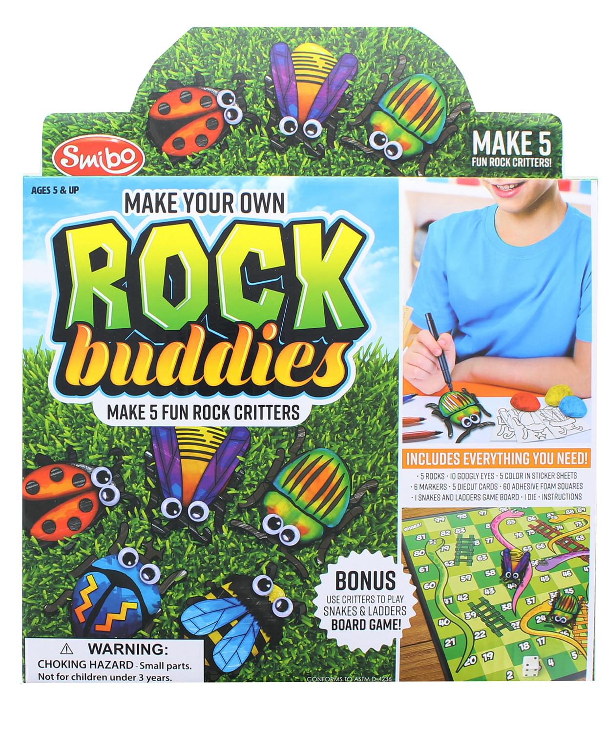 Make Your Own Rock Buddies Craft Kit | Makes 5 Rock Critters