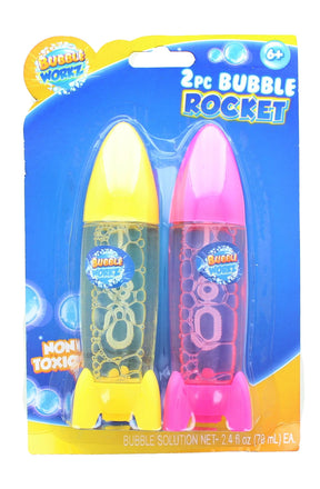 Bubble Workz 2-Piece Bubble Rocket Pack | Pink & Yellow