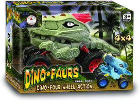 Aeromax Dino-Faur Pull Back Dinosaur Truck | Green