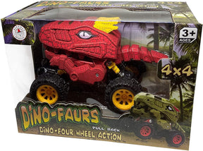 Aeromax Dino-Faur Pull Back Dinosaur Truck | Red