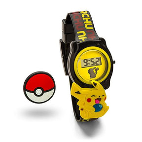 Pokemon Pikachu Pokeball LCD Watch w/ Slide-on Charms