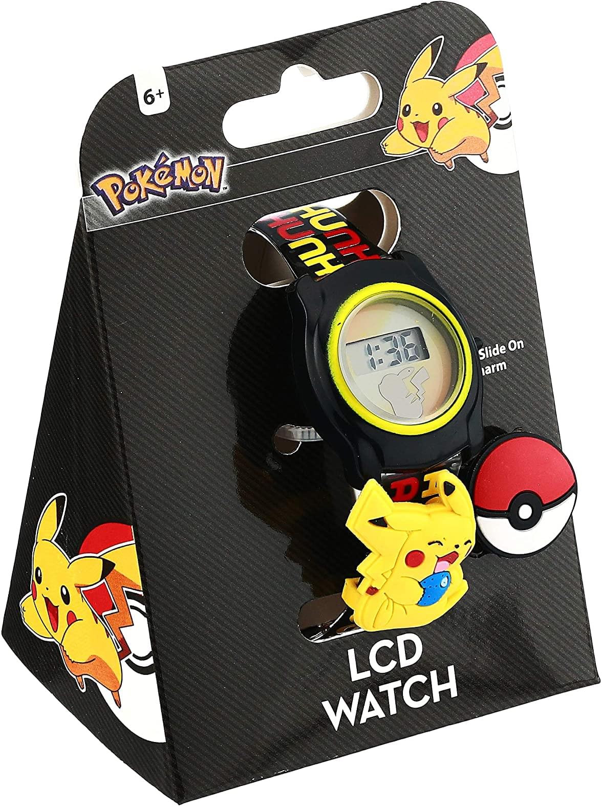 Pokemon Pikachu Pokeball LCD Watch w/ Slide-on Charms