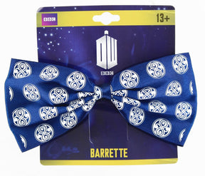 Doctor Who Seal of Rassilon Hair Bow Clip, Navy Blue