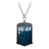 Dr. Who Photo Printed Stamp Cut Tardis Necklace