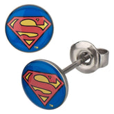 DC Comics Superman Logo Stainless 8mm Stud Earrings