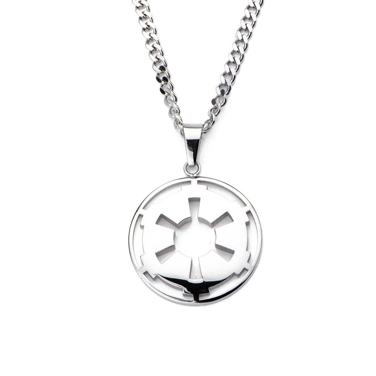 Star Wars Imperial Symbol Stainless Steel Cutout Pendant Necklace
