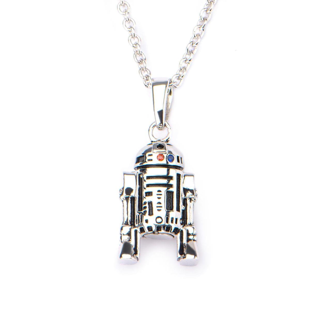 Star Wars Blue & Red R2-D2 18" Stainless Steel Pendant Necklace
