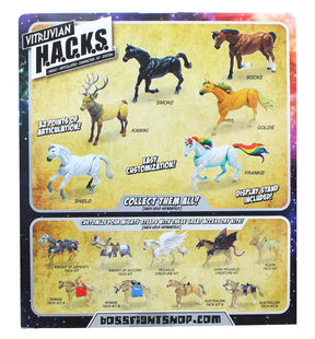 Vitruvian H.A.C.K.S. Mighty Steeds Action Figure Mount | Shield (White Horse)