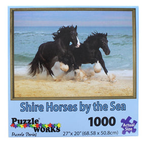 PuzzleWorks 1000 Piece Jigsaw Puzzle | Shire Horse By The Sea