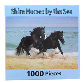 PuzzleWorks 1000 Piece Jigsaw Puzzle | Shire Horse By The Sea