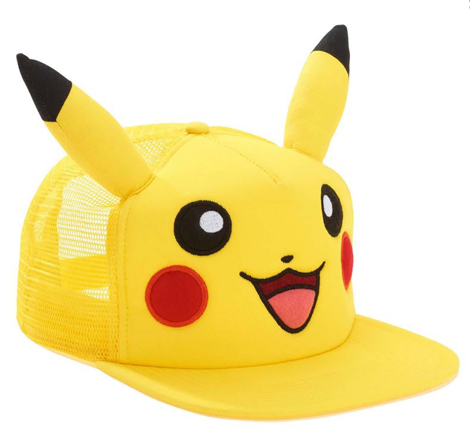 Pokemon Pikachu Big Face with Ears Snapback Hat | One Size