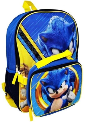 Sonic the Hedgehog Movie 16 Inch Backpack with Lunch Kit