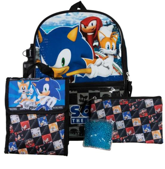 Sonic The Hedgehog and Friends 5 Piece 16 Inch Backpack Set