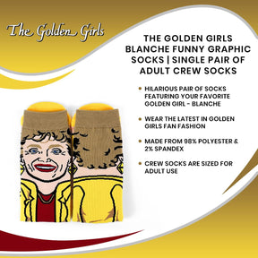 The Golden Girls Blanche Funny Graphic Socks | Single Pair Of Adult Crew Socks