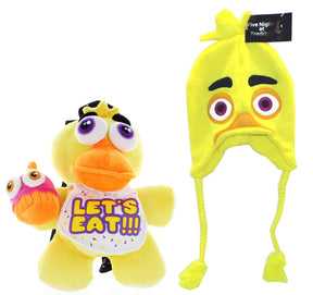 Five Nights at Freddy's Chica Beanie and Plush Backpack Bundle