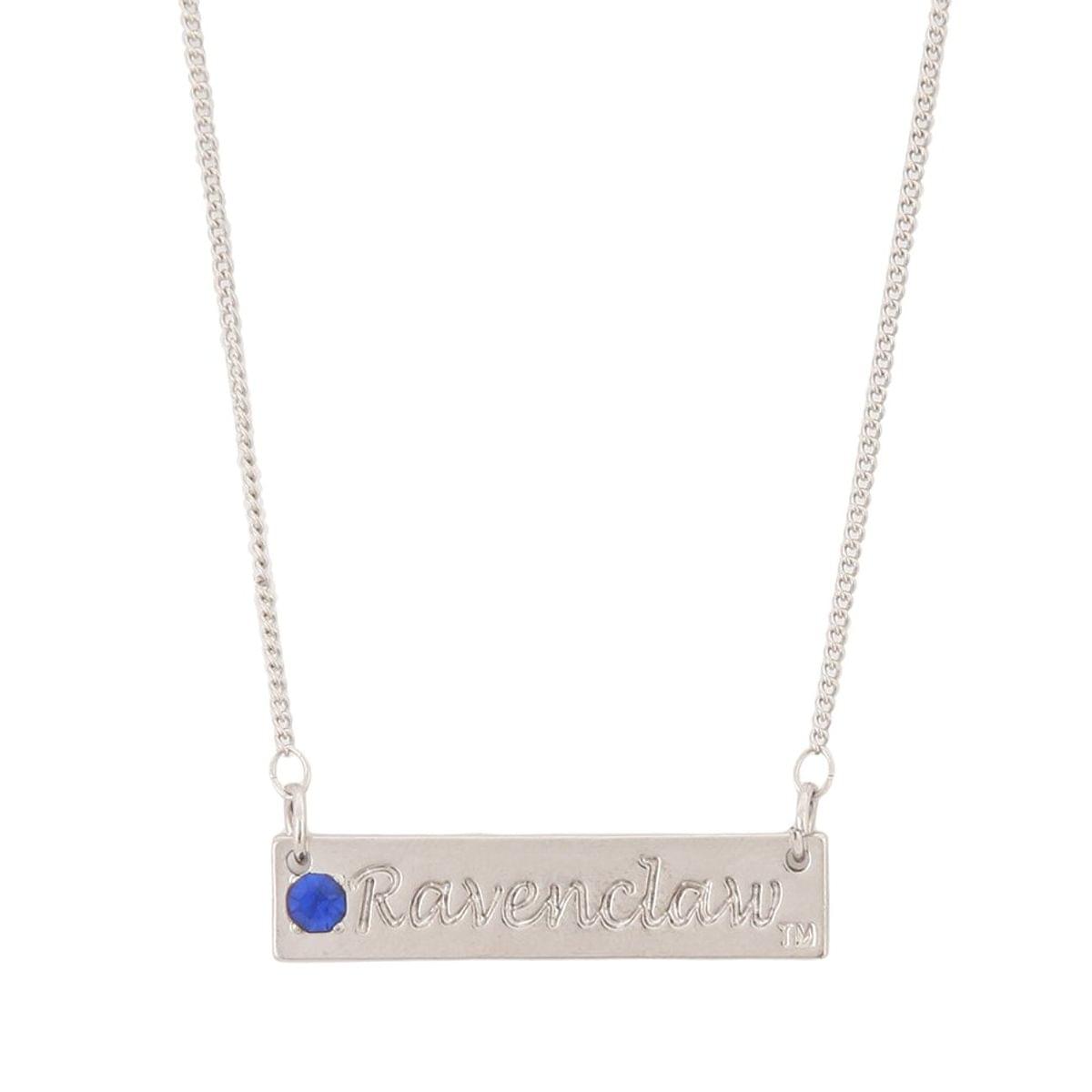 Harry Potter Ravenclaw Script Bar Necklace with Stone