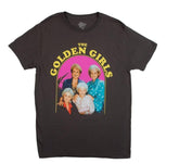 Golden Girls Group Shot Vintage T-Shirt | Charcoal Grey Shirt Featuring The Cast