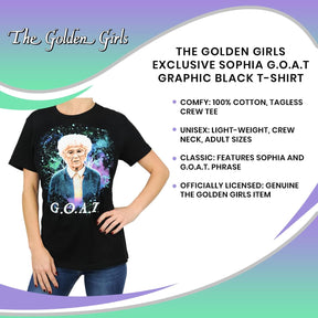 The Golden Girls Exclusive Sophia G.O.A.T Graphic Black T-Shirt