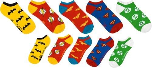 DC Comics Superhero Logo Ankle Socks 5 Pair Pack