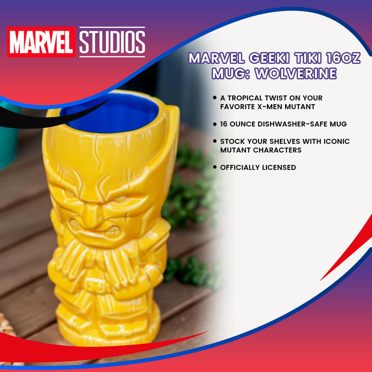 Geeki Tikis Marvel Wolverine Ceramic Mug | Holds 16 Ounces