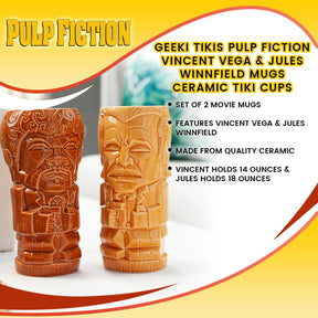 Geeki Tikis Pulp Fiction Vincent Vega & Jules Winnfield Mugs | Ceramic Tiki Cups