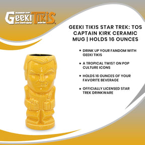 Geeki Tikis Star Trek: TOS Captain Kirk Ceramic Mug | Holds 16 Ounces