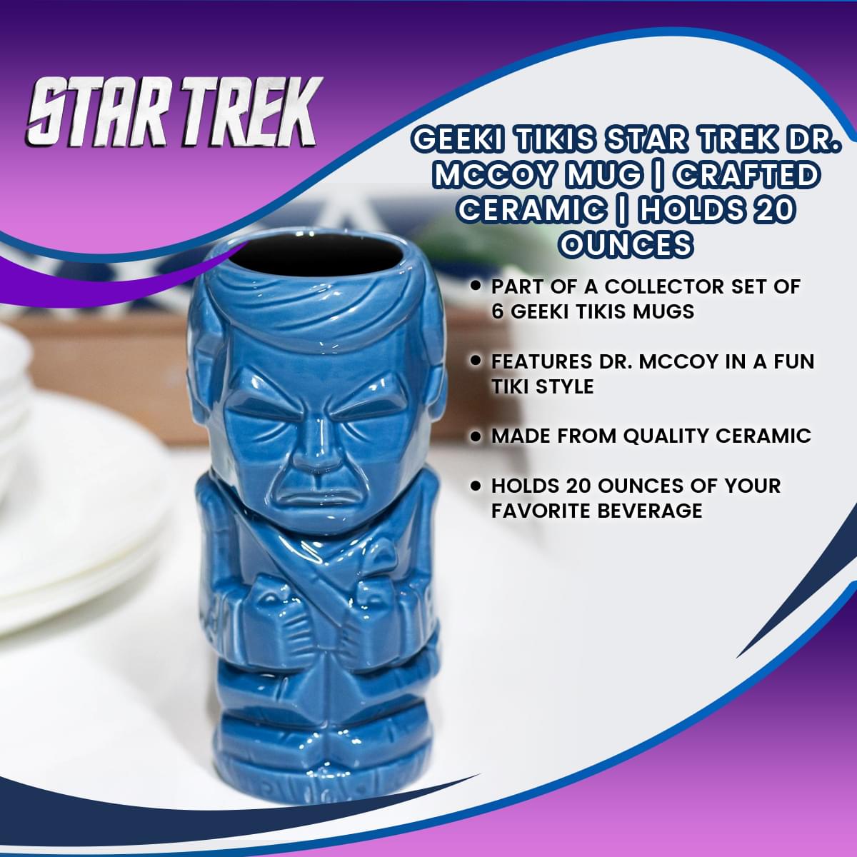 Geeki Tikis Star Trek Dr. McCoy Mug | Crafted Ceramic | Holds 20 Ounces