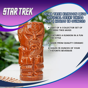 Geeki Tikis Star Trek: The Original Series Klingon Ceramic Mug | Holds 16 Ounces