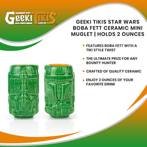 Geeki Tikis Star Wars Boba Fett Ceramic Mini Muglet | Holds 2 Ounces