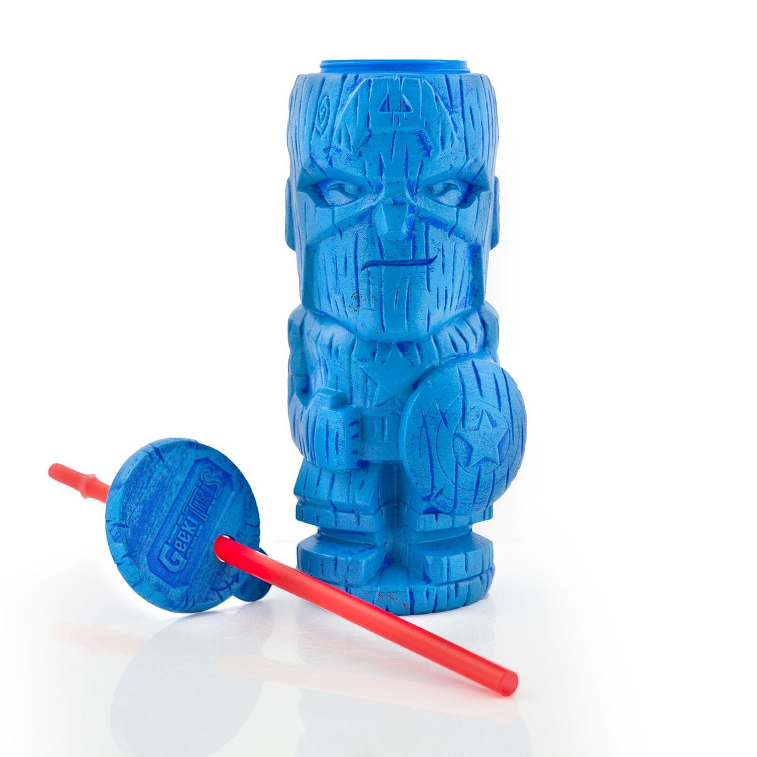 Geeki Tikis Marvel Captain America Tumbler | Tiki Style Cup | Holds 19 Ounces