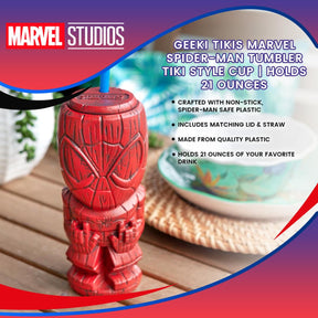 Geeki Tikis Marvel Spider-Man Tumbler | Tiki Style Cup | Holds 21 Ounces