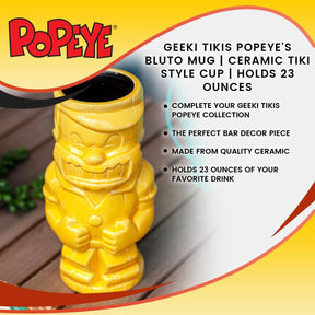 Geeki Tikis Popeye's Bluto Mug | Ceramic Tiki Style Cup | Holds 23 Ounces