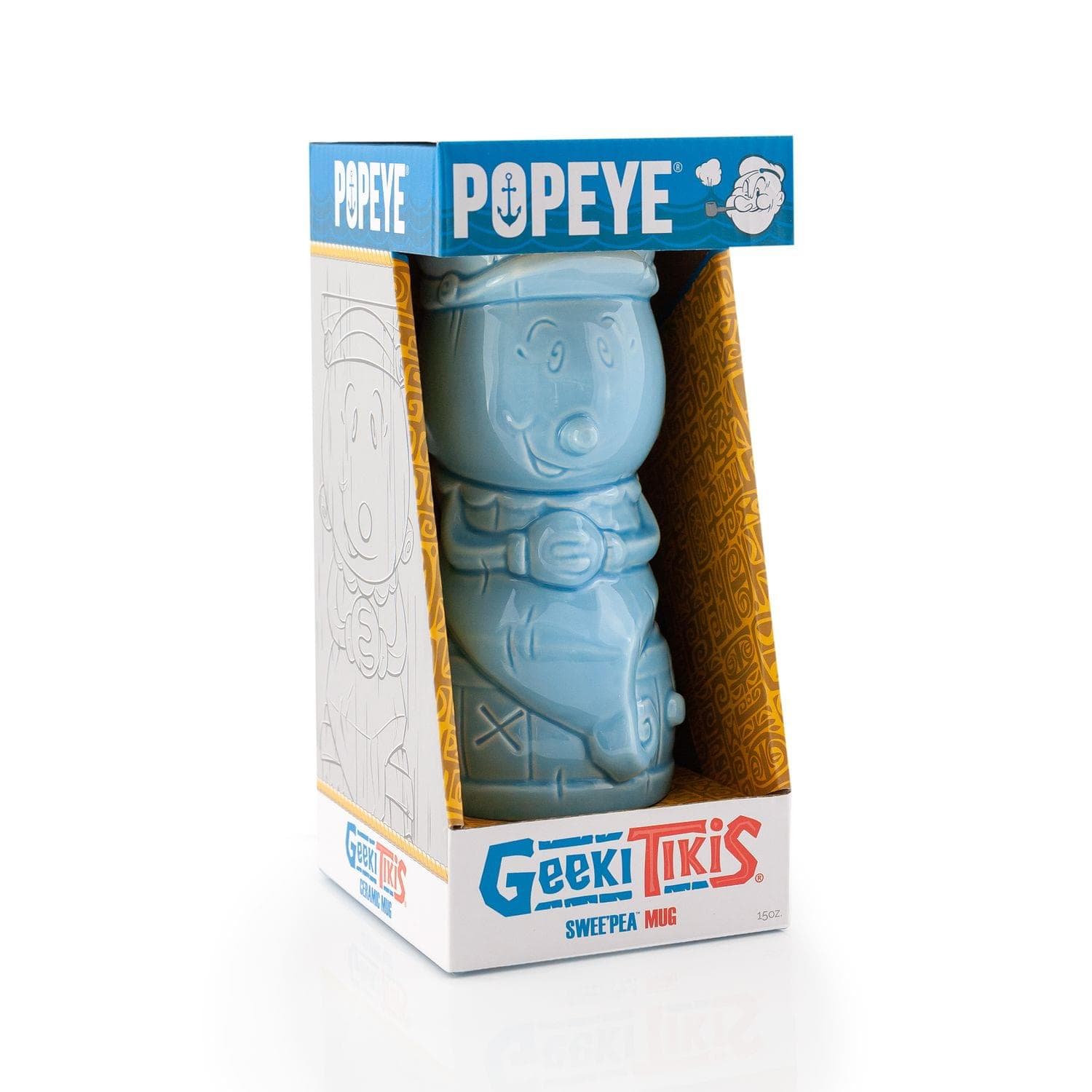 Geeki Tiki Popeye Ceramic Mug | Swee'Pea-- 15 ounces