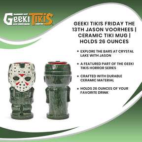 Geeki Tikis Friday The 13th Jason Voorhees | Ceramic Tiki Mug | Holds 26 Ounces