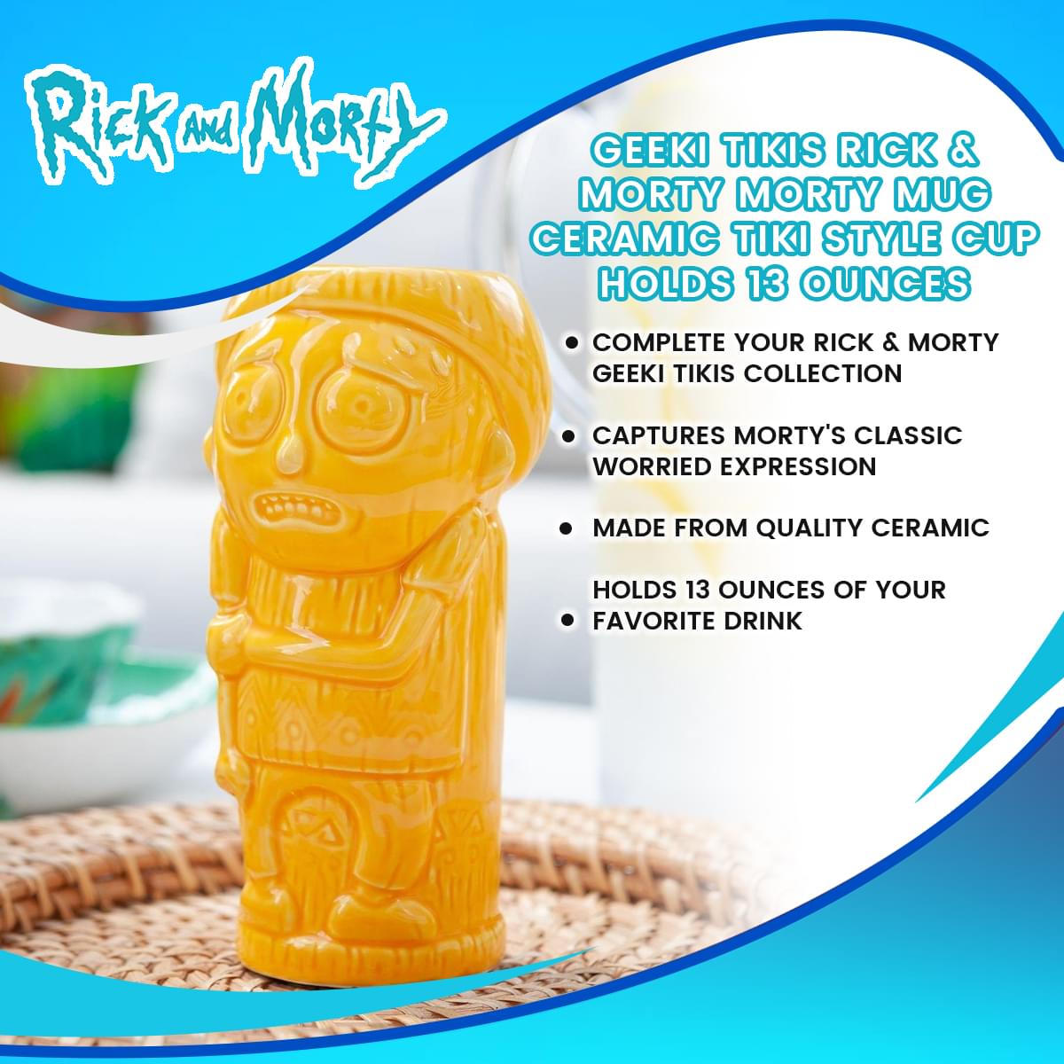 Geeki Tikis Rick & Morty Morty Mug | Ceramic Tiki Style Cup | Holds 13 Ounces