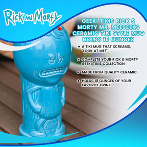 Geeki Tikis Rick & Morty Mr. Meeseeks | Ceramic Tiki Style Mug | Holds 18 Ounces