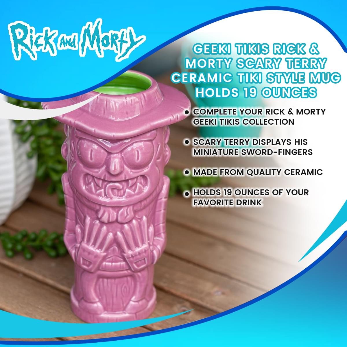 Geeki Tikis Rick & Morty Scary Terry | Ceramic Tiki Style Mug | Holds 19 Ounces