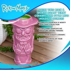 Geeki Tikis Rick & Morty Scary Terry | Ceramic Tiki Style Mug | Holds 19 Ounces