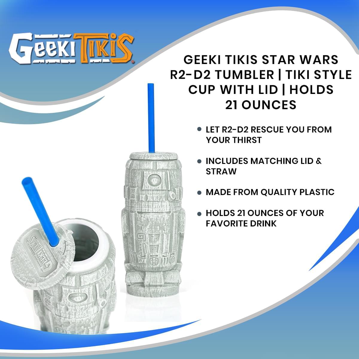 Geeki Tikis Star Wars R2-D2 Plastic Tumbler | Holds 21 Ounces