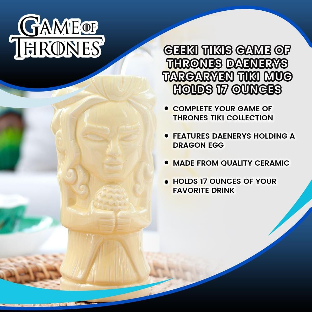 Geeki Tikis Game Of Thrones Daenerys Targaryen Tiki Mug | Holds 17 Ounces