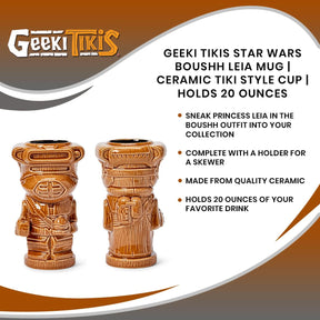 Geeki Tikis Star Wars Boushh Leia Mug | Ceramic Tiki Style Cup | Holds 20 Ounces