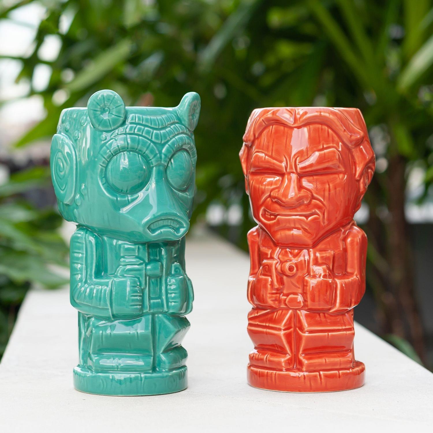 Geeki Tikis Star Wars Han Solo & Greedo Mugs | Star Wars Tiki Style Ceramic Cups