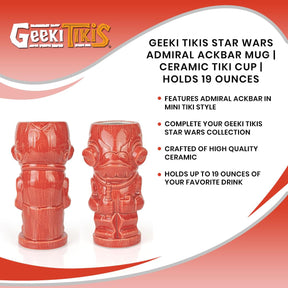Geeki Tikis Star Wars Admiral Ackbar Mug | Ceramic Tiki Cup | Holds 19 Ounces