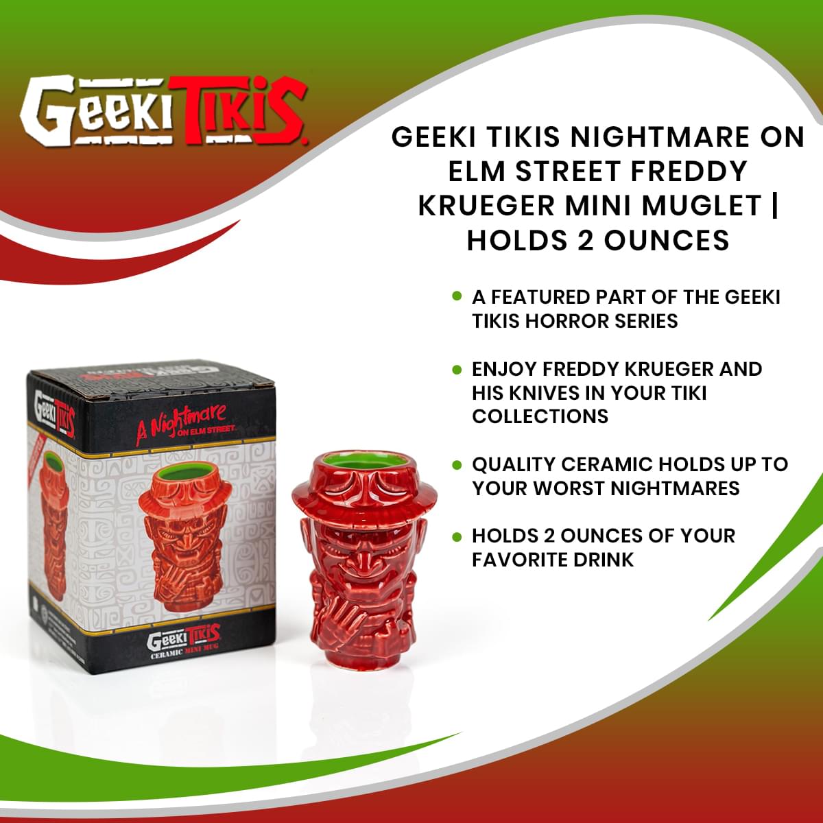 Geeki Tikis Nightmare On Elm Street Freddy Krueger Mini Muglet | Holds 2 Ounces